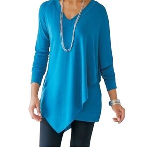 Soft Surroundings Madelyn Asymmetrical Long Sleeve Pullover Tunic Size Large